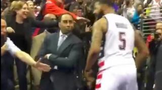 Image: Markeif Morris Smacks Stephen A. Smith on the Butt After Game 6 Win vs Boston